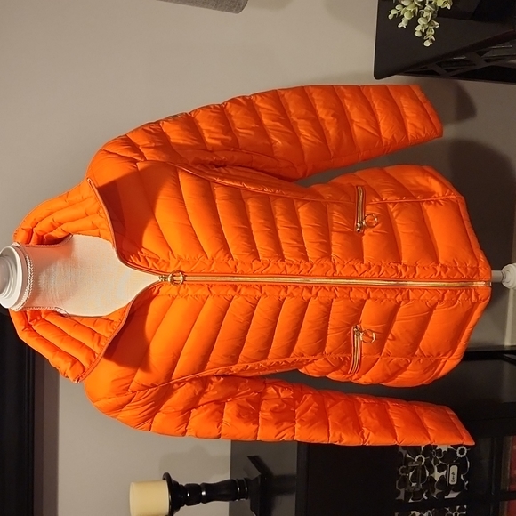 MICHAEL Michael Kors Jackets & Blazers - Michael Michael Kors packable down filled jacket with detachable hood XL orange